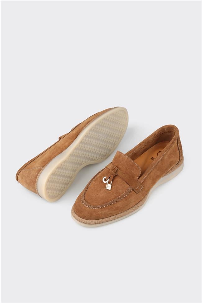 Taba Deri Kadın Günlük Ayakkabı