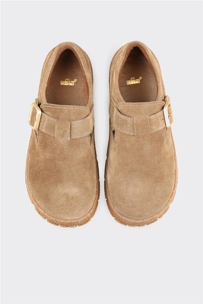 Taba Deri Kadın Günlük Ayakkabı