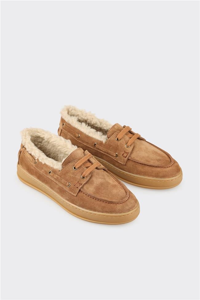 Taba Deri Kadın Günlük Ayakkabı