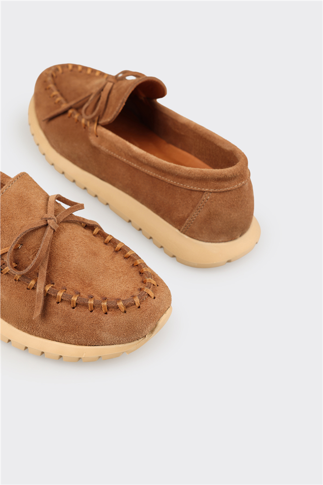 Taba Deri Kadın Günlük Ayakkabı