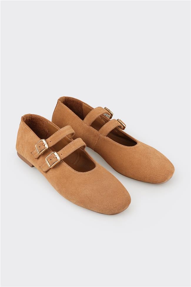 Taba Deri Kadın Günlük Ayakkabı