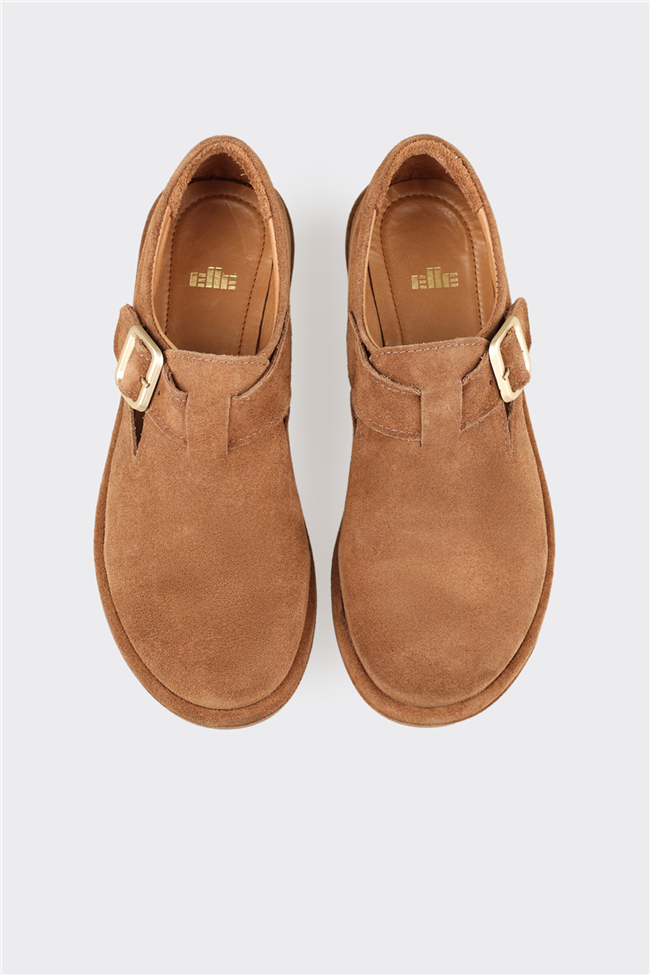 Taba Deri Kadın Günlük Ayakkabı