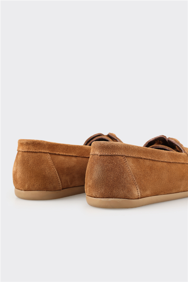 Taba Deri Kadın Günlük Ayakkabı