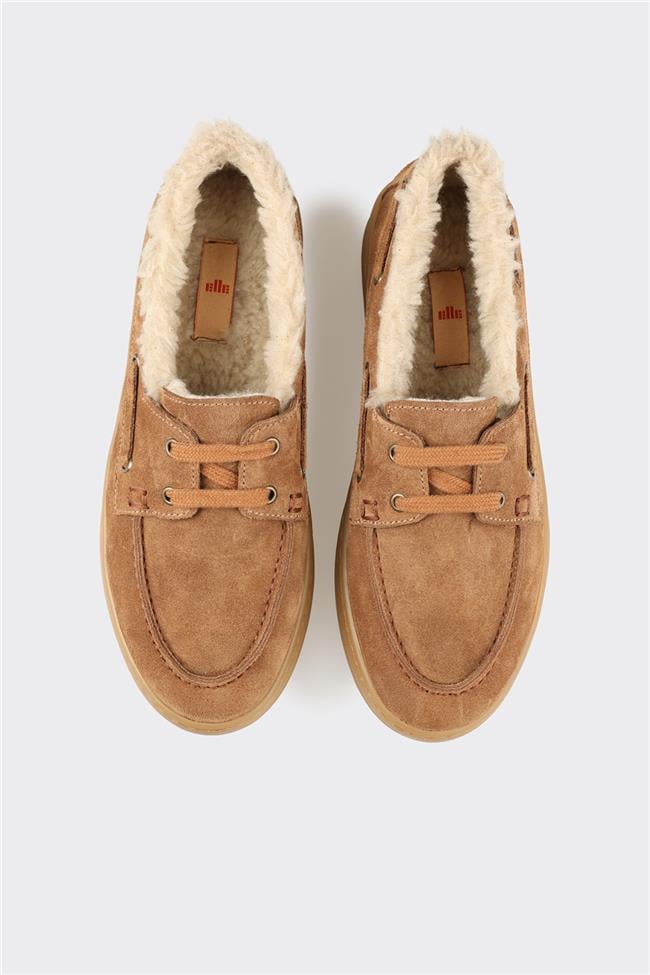 Taba Deri Kadın Günlük Ayakkabı