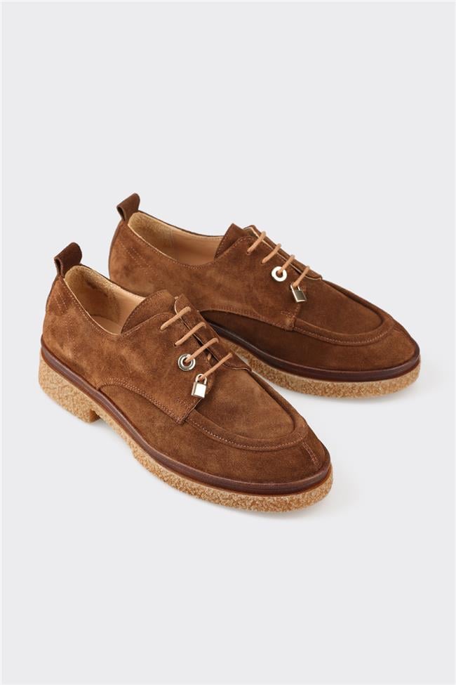 Taba Deri Kadın Günlük Ayakkabı