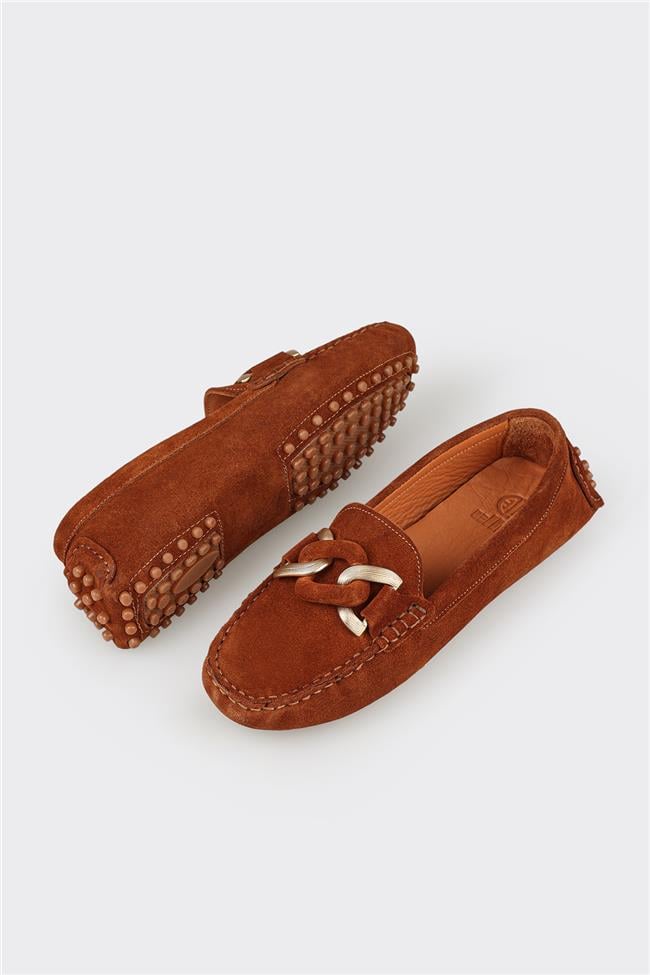 Taba Deri Kadın Günlük Ayakkabı