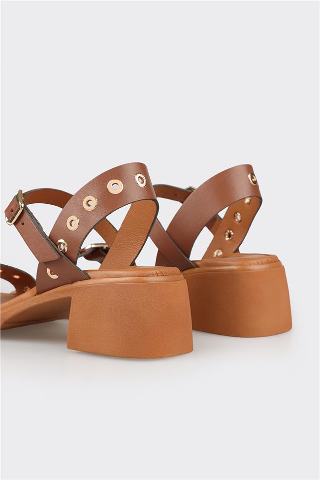 Taba Deri Kadın Günlük Sandalet