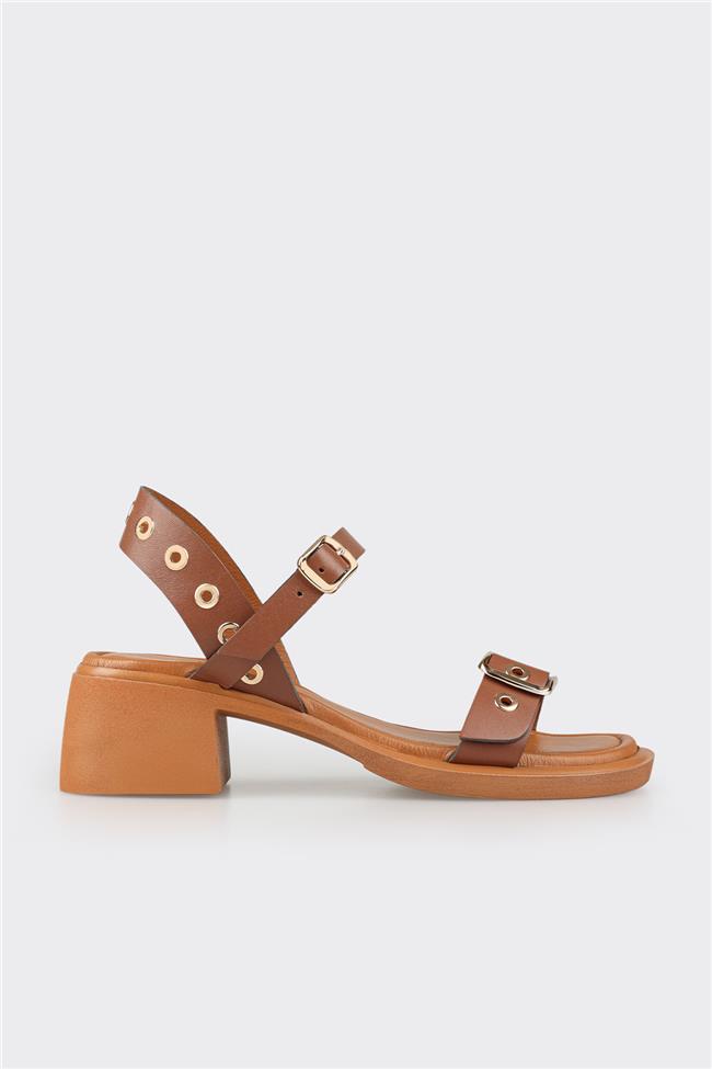 Taba Deri Kadın Günlük Sandalet