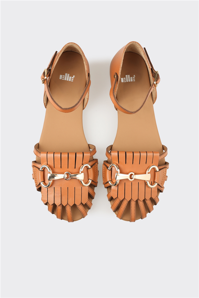 Taba Deri Kadın Günlük Sandalet