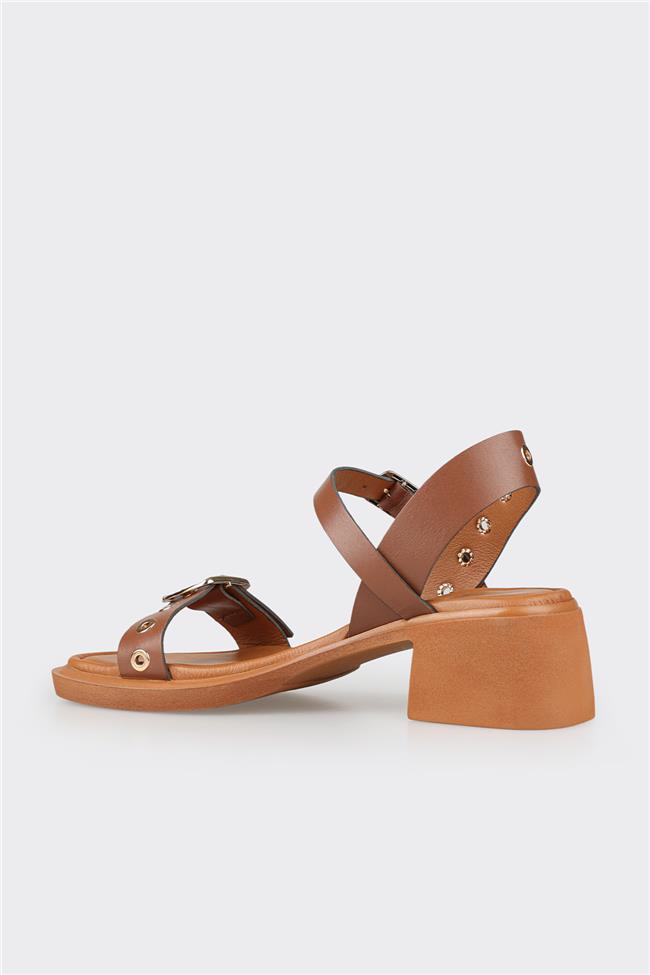 Taba Deri Kadın Günlük Sandalet