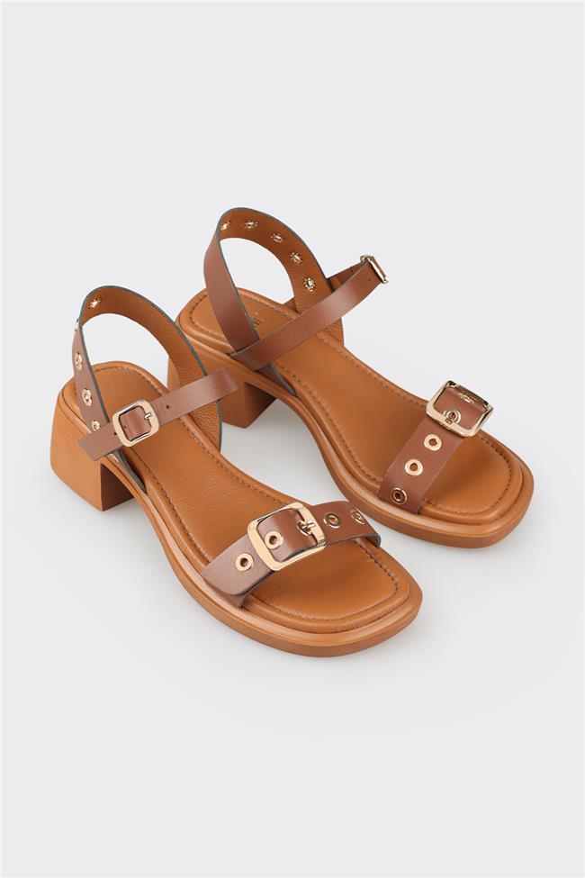 Taba Deri Kadın Günlük Sandalet