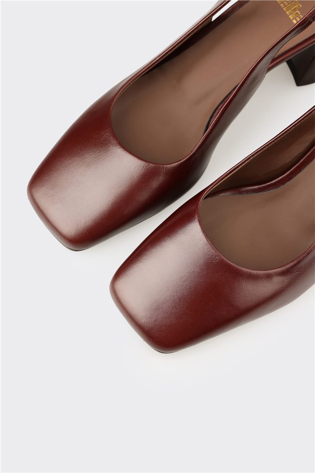 Taba Deri Kadın Klasik Ayakkabı