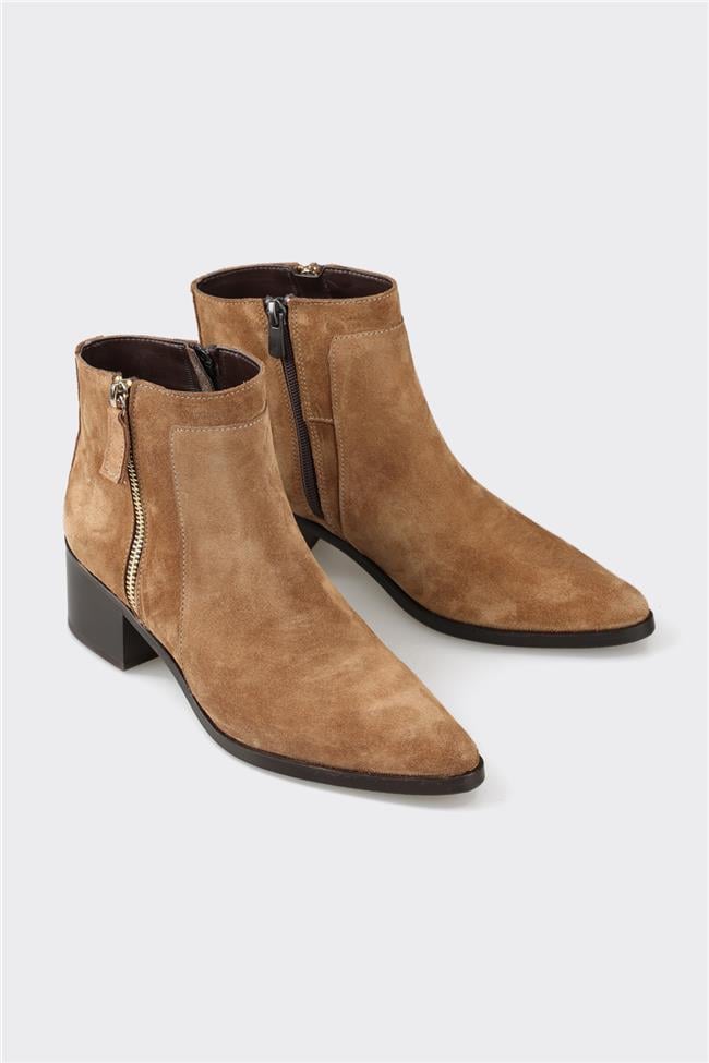 Taba Deri Kadın Klasik Bot