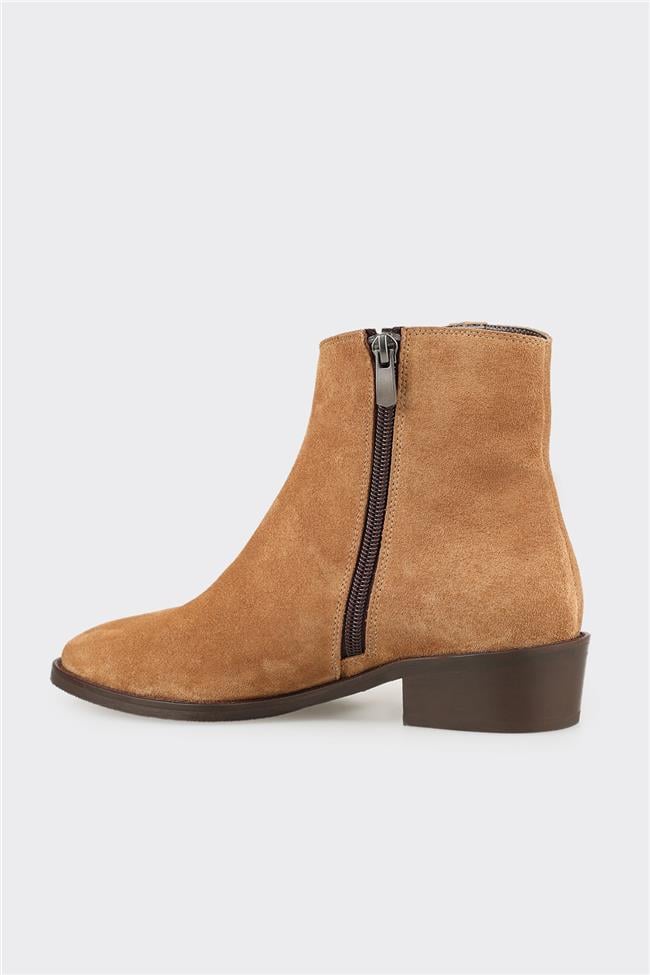 Taba Deri Kadın Klasik Bot