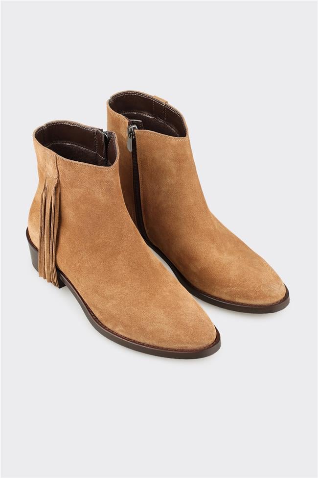 Taba Deri Kadın Klasik Bot