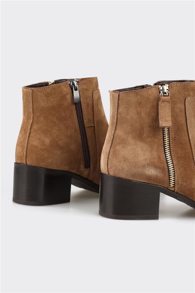 Taba Deri Kadın Klasik Bot