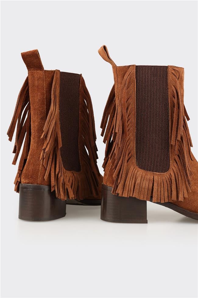 Taba Deri Kadın Klasik Bot