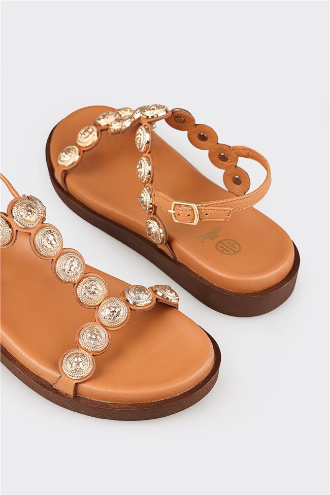 Taba Deri Kadın Sandalet