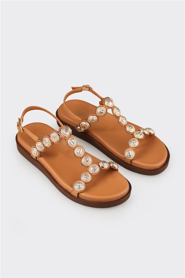 Taba Deri Kadın Sandalet