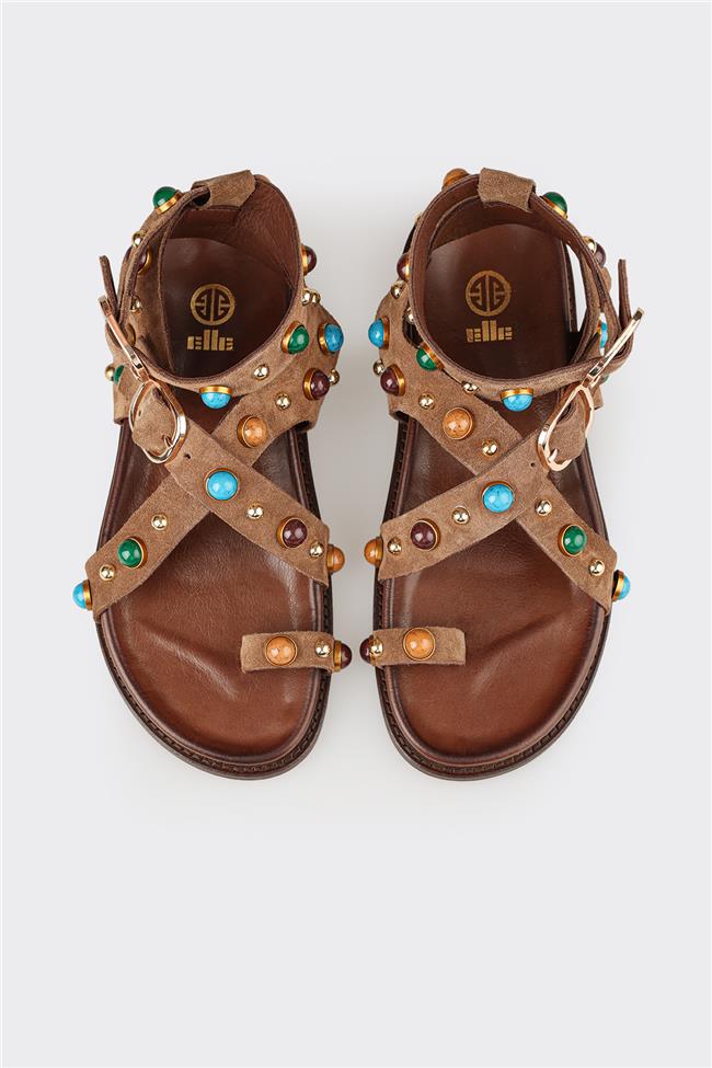 Taba Deri Kadın Sandalet