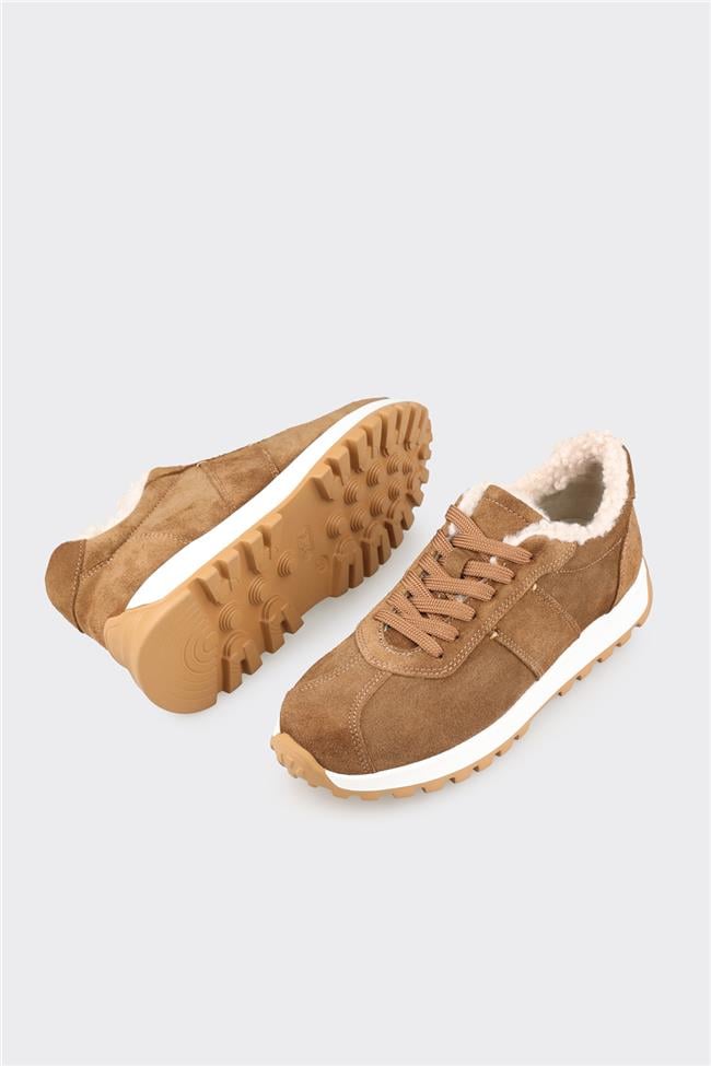 Taba Deri Kadın Spor Ayakkabı