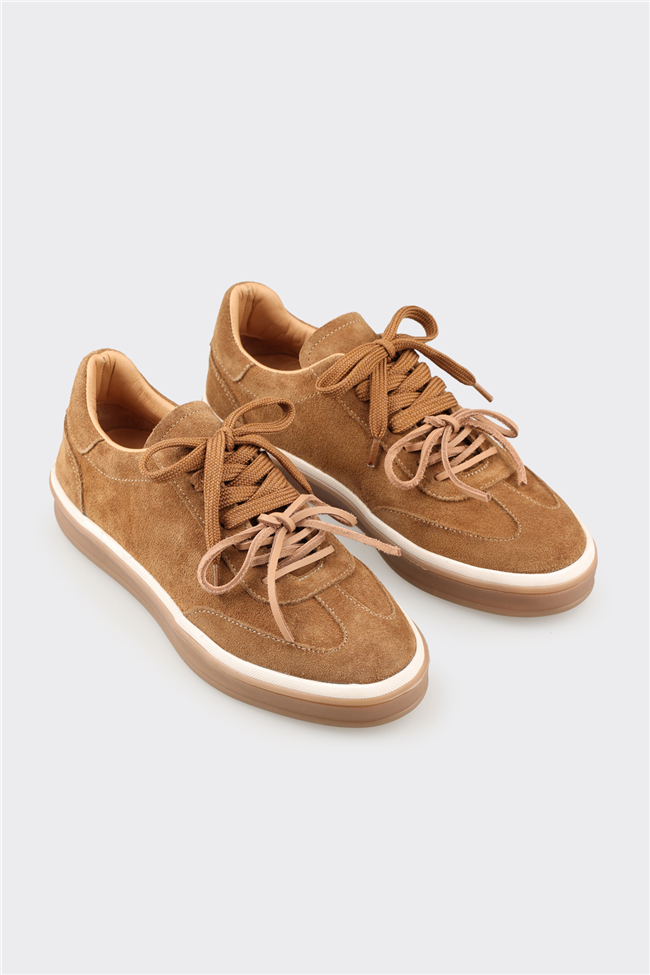 Taba Deri Kadın Spor Ayakkabı