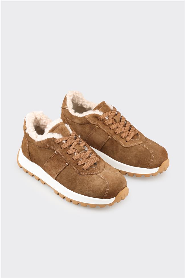 Taba Deri Kadın Spor Ayakkabı