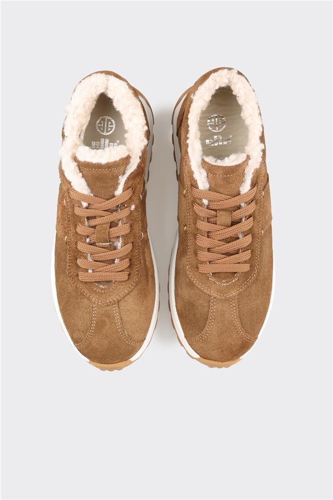 Taba Deri Kadın Spor Ayakkabı