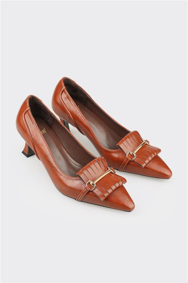 Taba Kadın Orta Topuk Ayakkabı
