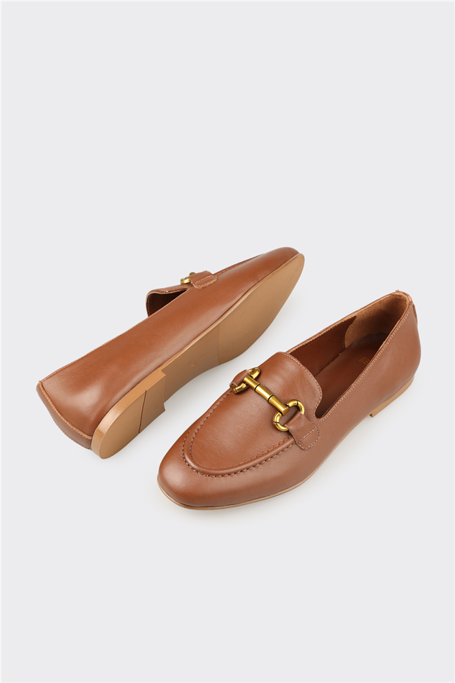 Taba Deri Kadın Günlük Ayakkabı