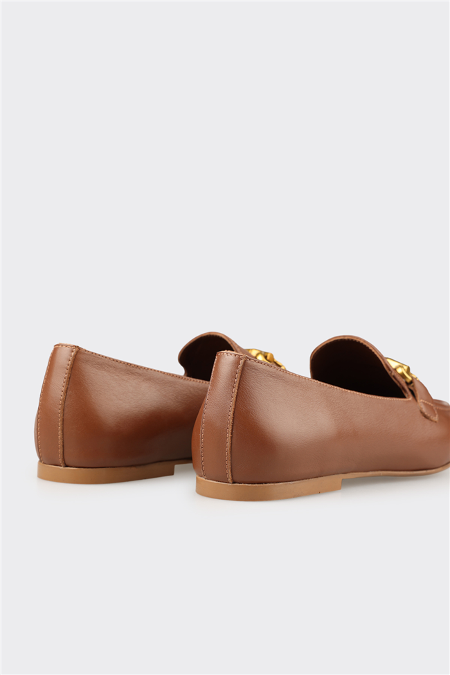 Taba Deri Kadın Günlük Ayakkabı