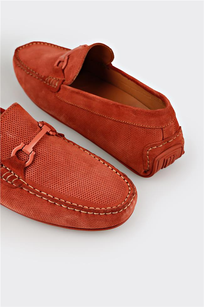 Turuncu Deri Erkek Günlük Ayakkabı