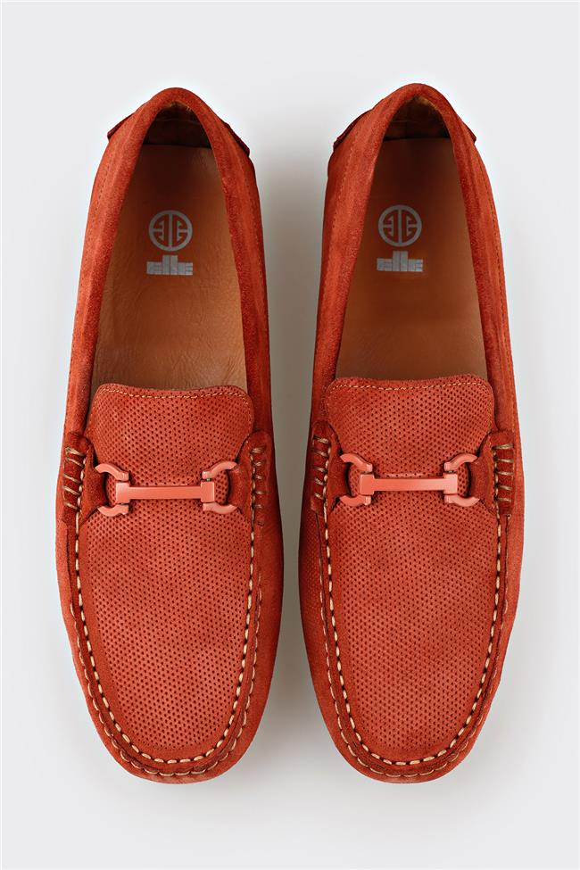 Turuncu Deri Erkek Günlük Ayakkabı