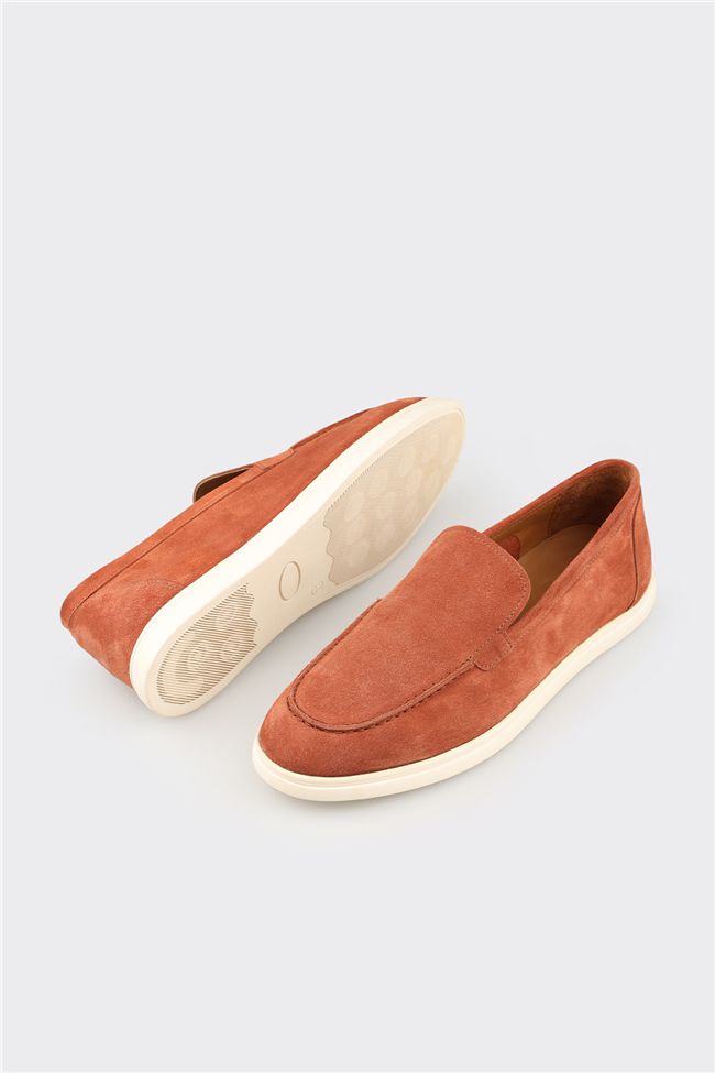 Turuncu Deri Erkek Günlük Ayakkabı