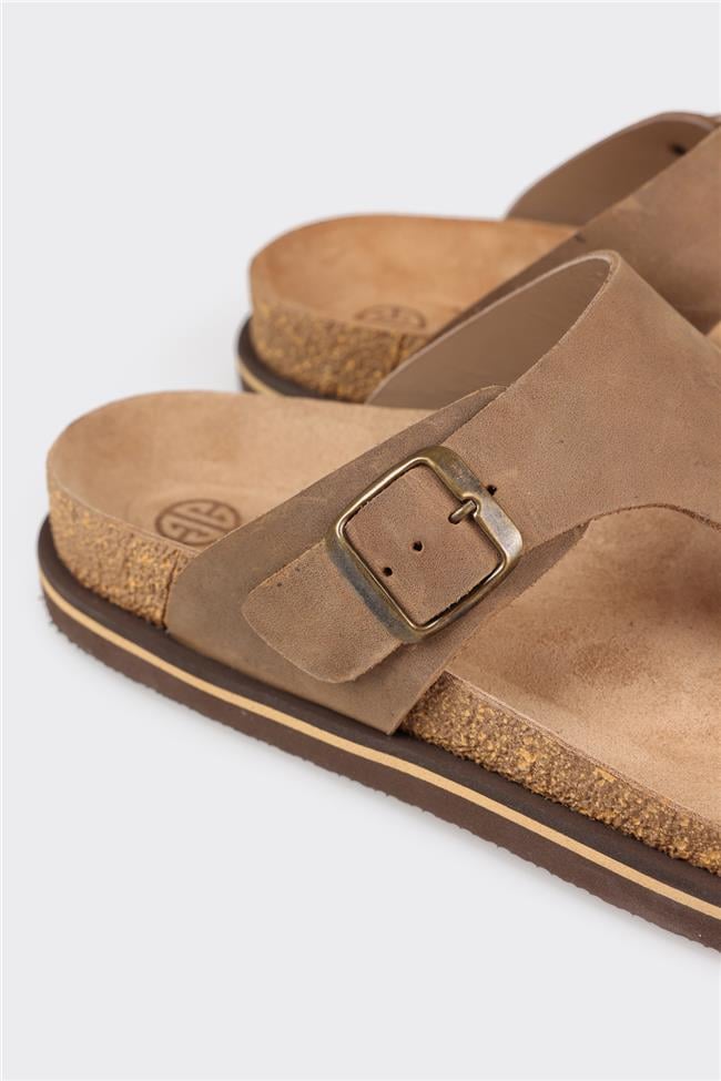 Vizon Deri Erkek Terlik