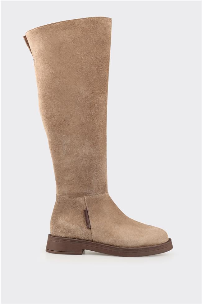 Vizon Deri Kadın Çizme