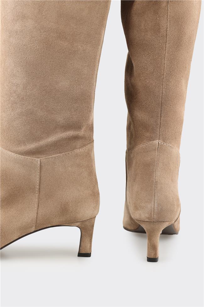 Vizon Deri Kadın Çizme