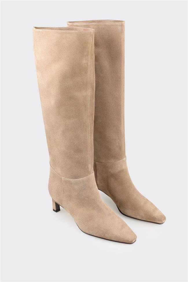 Vizon Deri Kadın Çizme