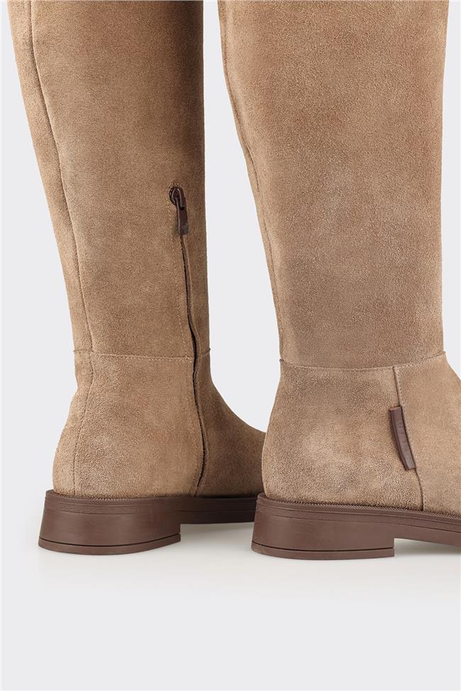 Vizon Deri Kadın Çizme