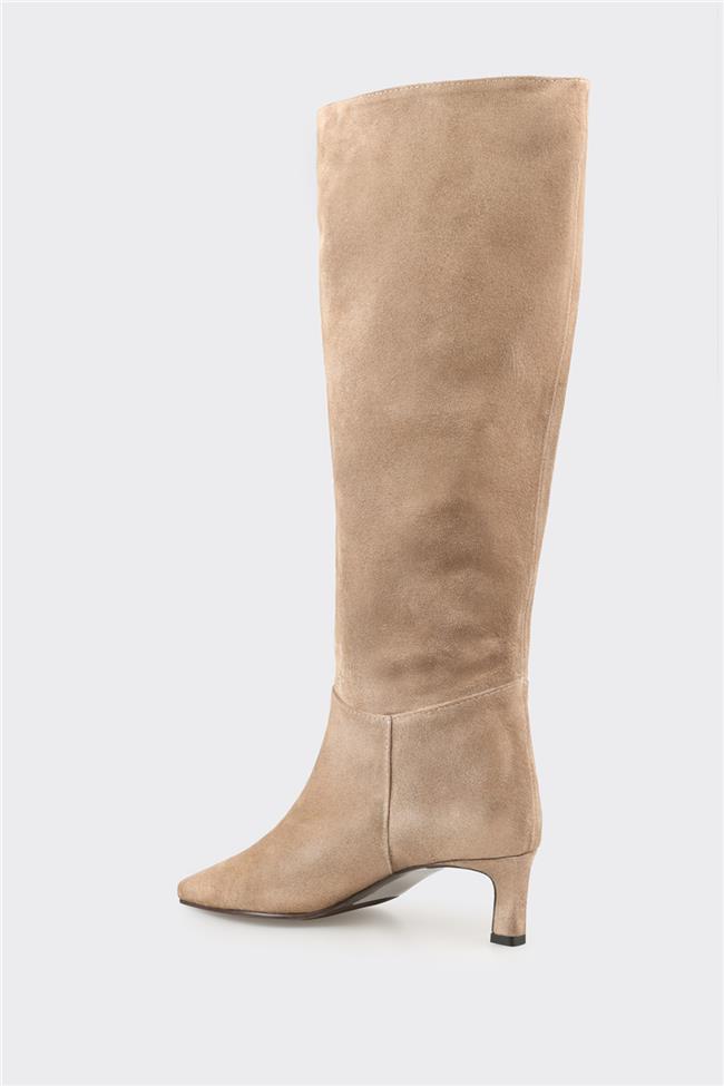 Vizon Deri Kadın Çizme