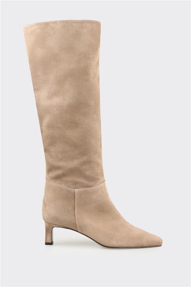 Vizon Deri Kadın Çizme