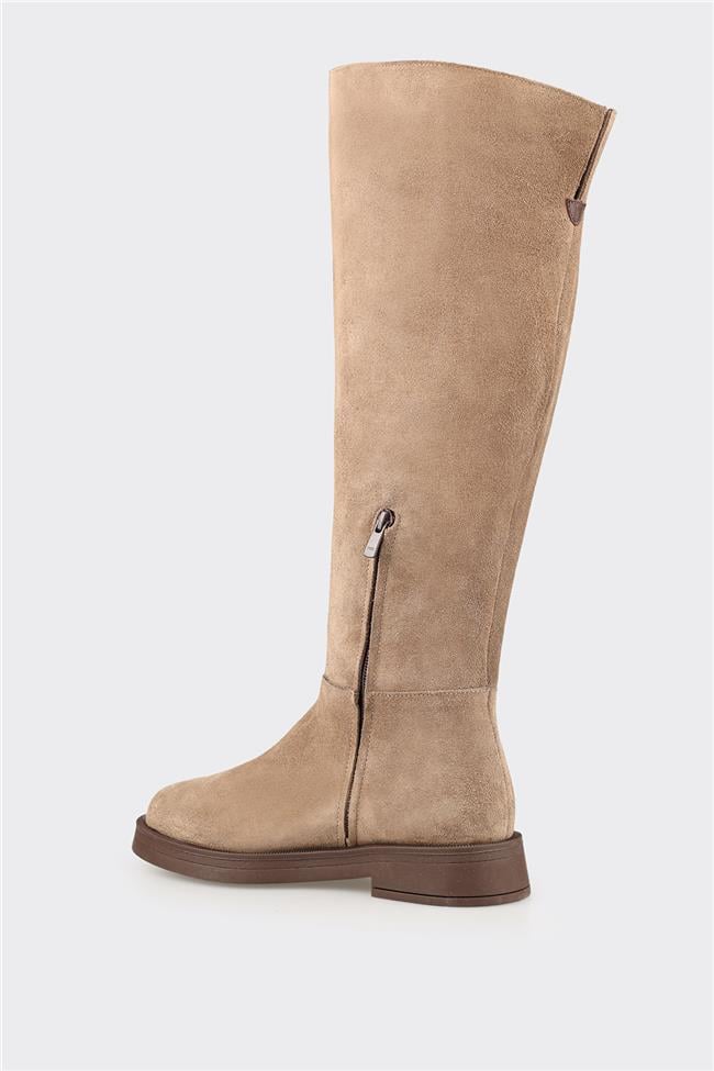 Vizon Deri Kadın Çizme