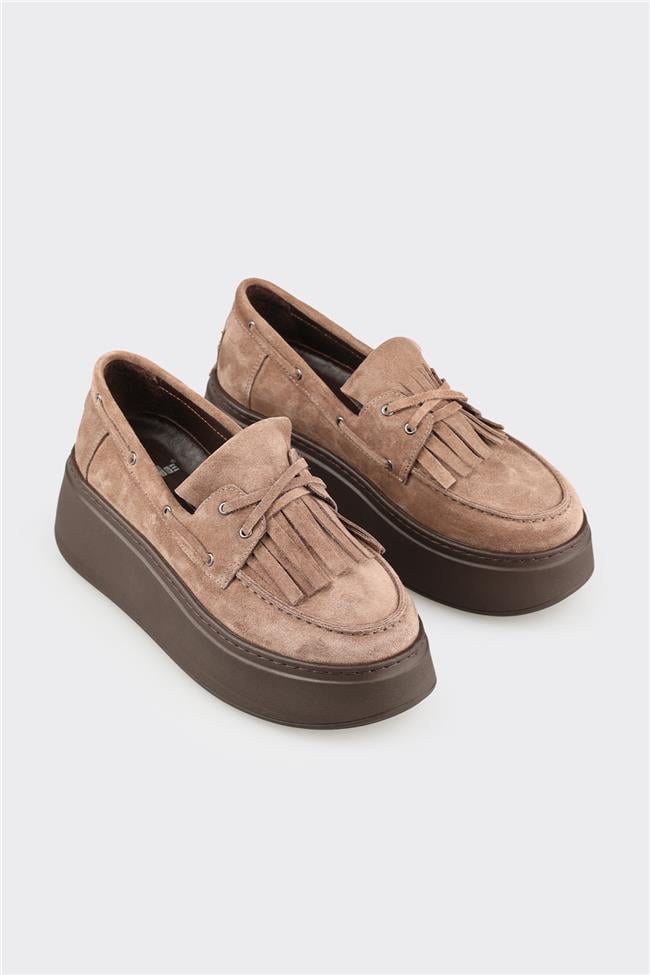 Vizon Deri Kadın Günlük Ayakkabı