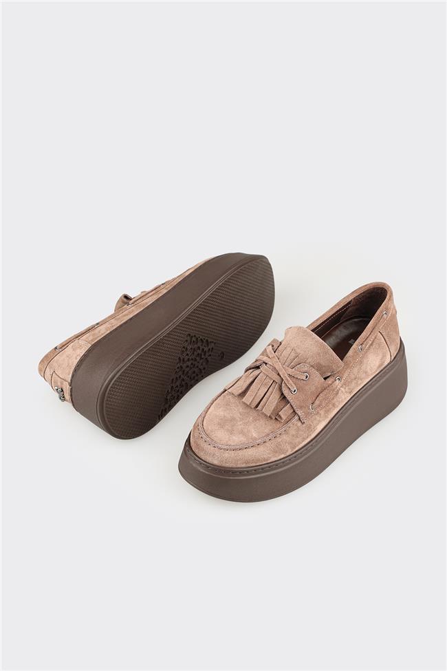 Vizon Deri Kadın Günlük Ayakkabı