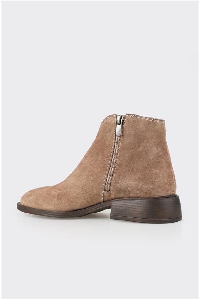 Vizon Deri Kadın Klasik Bot