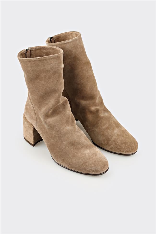 Vizon Deri Kadın Klasik Bot