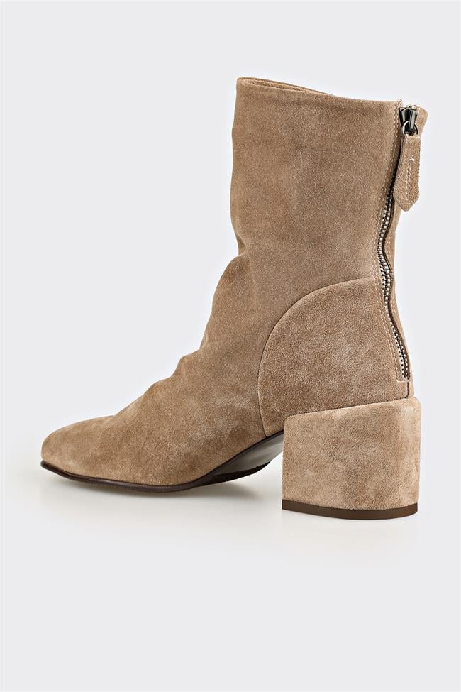 Vizon Deri Kadın Klasik Bot