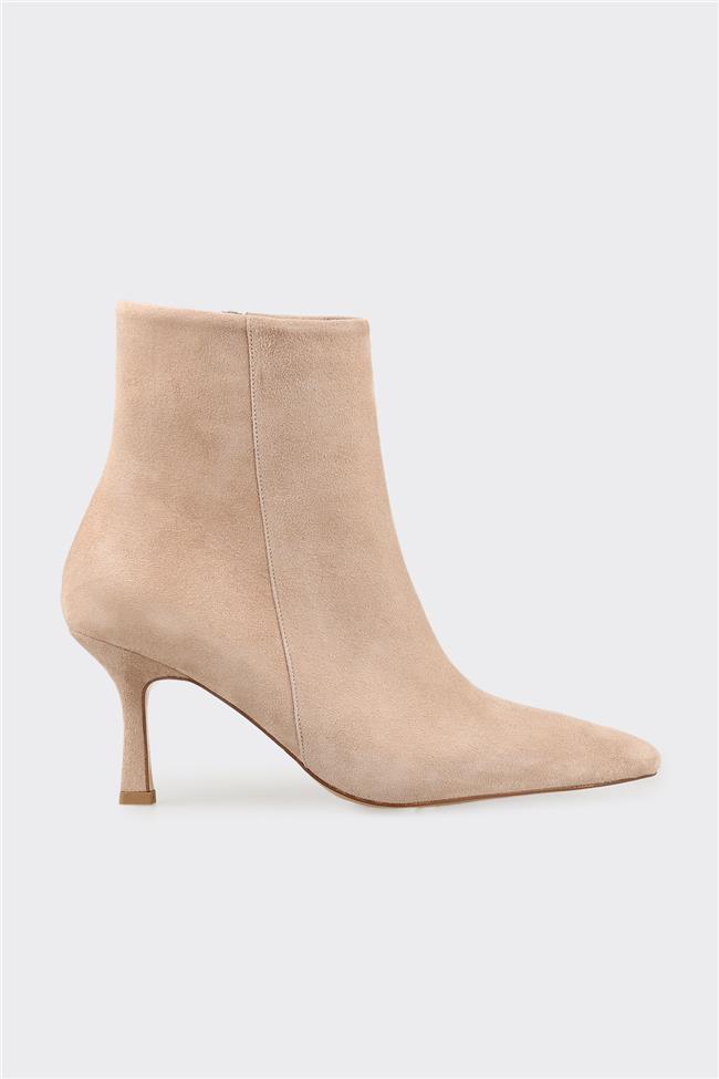 Vizon Deri Kadın Klasik Bot