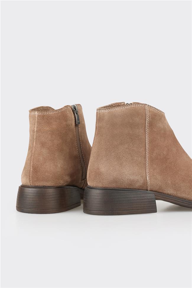 Vizon Deri Kadın Klasik Bot