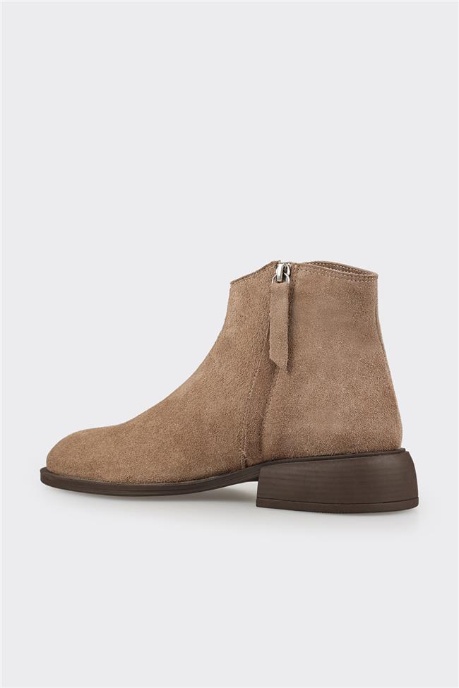 Vizon Deri Kadın Klasik Bot